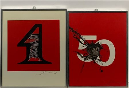 Emilio Scanavino Lotto composto da due riproduzioni fotolitografiche di soggetti