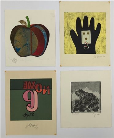 Lotto composto da quattro grafiche di soggetti e autori diversi (misura max cm