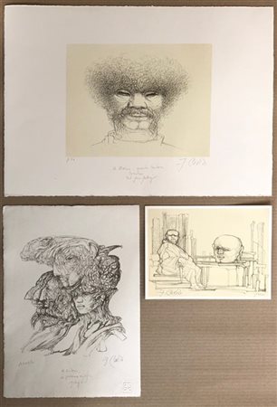 Fabrizio Clerici Lotto composto da tre litografie di diverso soggetto e misura