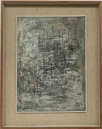 Ugo Recchi "Reticolo grigio" 1958
tecnica mista su tela
cm 70x50
Firmato e datat