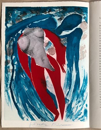 Giosetta Fioroni "La piena" 1994
acquaforte e collage
(lastra cm 45x33; foglio c