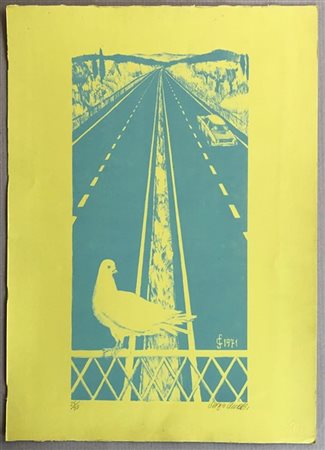 Sergio Ceccotti Lotto composto da una xilografia e una litografia del 1971, firm