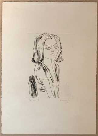 Arnaldo Ciarrocchi "Ritratto" 1979puntasecca(lastra cm 24,5x18; foglio cm 50x3