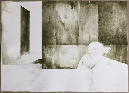 Pedro Cano "Giocando nella casa vuota" 1982
litografia
cm 50x70
firmata, titolat