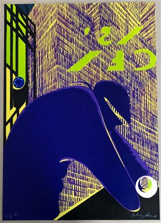 Titina Maselli "New York 10 PM" 
litografia a colori
cm 68,5x48,5
firmata in bas