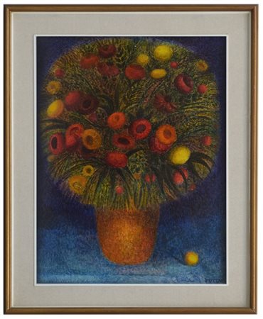 Jutta "Fiori di campagna" 1969
olio su masonite
cm 65x50
firmato e datato in bas