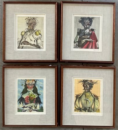 Luigi Regianini "Le quattro stagioni" 1968 - 69
quattro bozzetti a tecnica mista