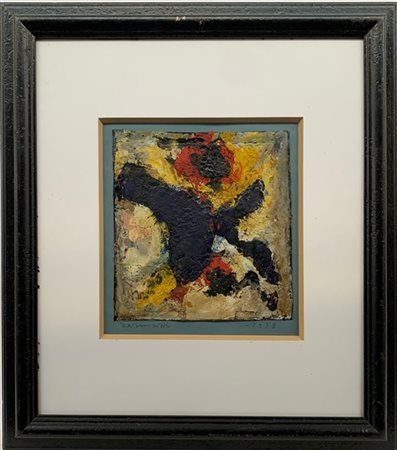 Arturo Carmassi "Senza titolo" 1953
olio e collage di carte e giornali su carton