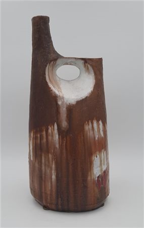 Miniati Vaso a due bocche e manico. Firenze, metà secolo XX. Terracotta smaltata
