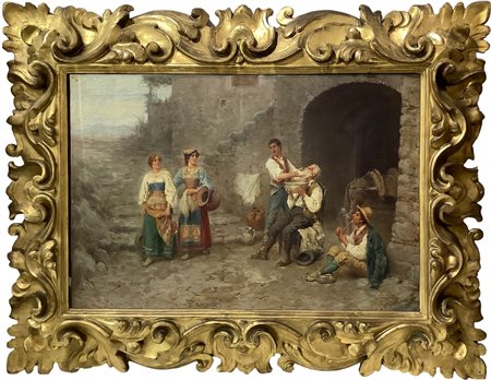 Benlliure y Gil, José (Valencia 1855-Valencia 1937)  - Scena di genere popolare