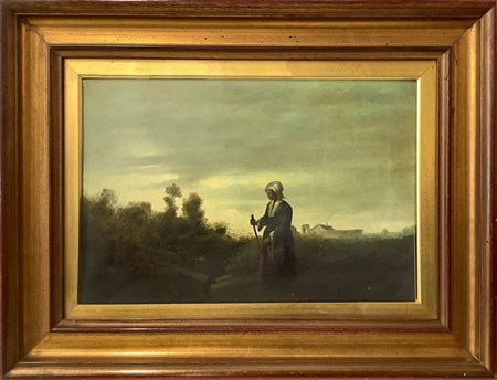 Contadina con bastone, nineteenth century