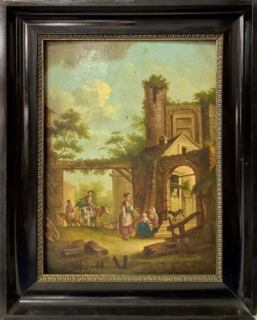 Scena popolare con personaggi, nineteenth century