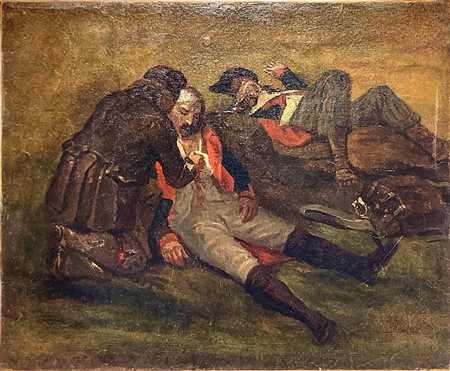 Soccorso a soldati feriti , nineteenth century