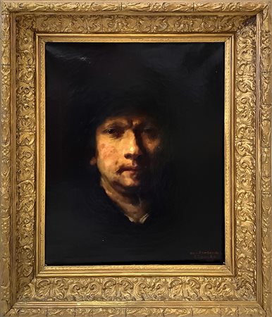 Romako, Anton (Atzgersdorf 1832-Vienna 1889)  - Ritratto di Rembrandt,  nineteenth century