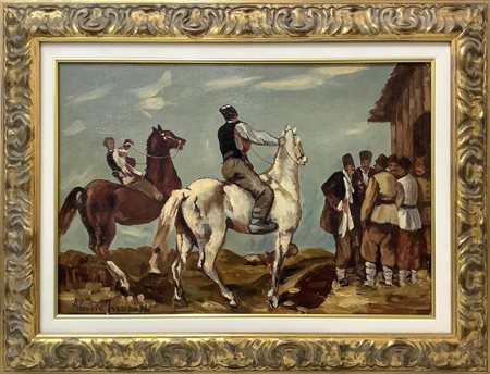 Issupoff, Alessio (Kirov (Russia) 1889-Roma 1957)  - Personaggio a cavallo