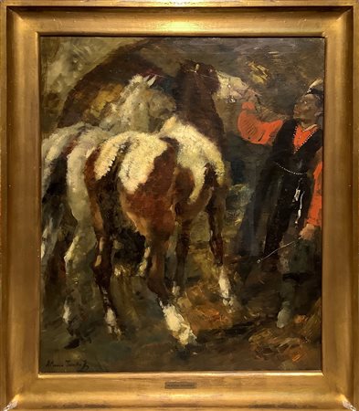 Issupoff, Alessio (Kirov (Russia) 1889-Roma 1957)  - Cavalli con personaggio.