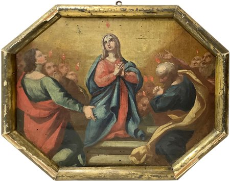Madonna con apostoli e venuta dello spirito santo, XVIII century