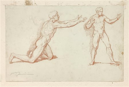 Camuccini, Vincenzo (Italian 1771-1844)  - Studio di due nudi maschili, nineteenth century