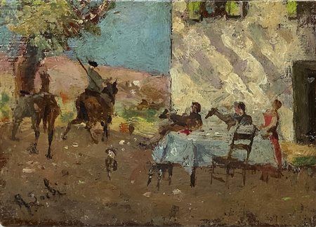 Sorbi, Raffaello (Firenze 1844-Firenze 1931)  - Paesaggio con scena di caccia, Late 19th century