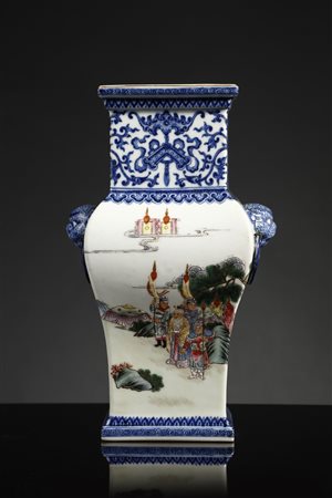  Arte Cinese - Vaso in porcellana famiglia rosa 
Cina, dinastia Qing, XIX secolo.