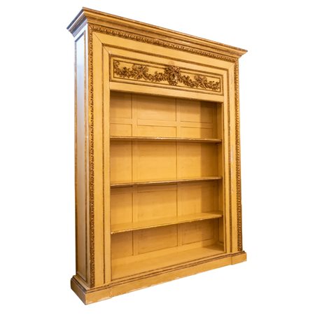 LIBRERIA a giorno stile Luigi XVI in legno laccato e dorato