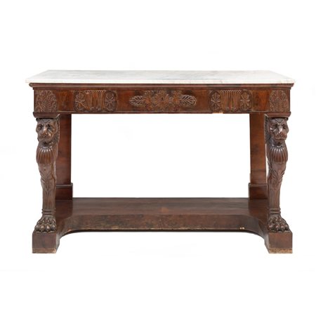 CONSOLLE Impero in mogano e piuma di mogano