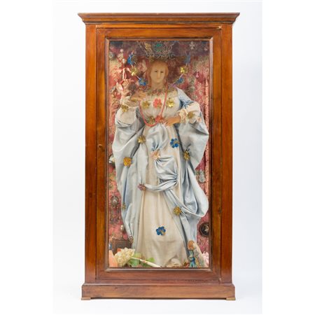 SCULTURA in ceroplastica raffigurante "Madonna"