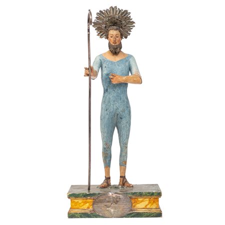 SCULTURA in legno laccato raffigurante "Santo"