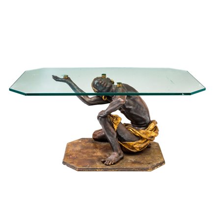 TAVOLINO da salotto in legno argentato