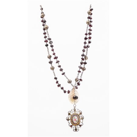 ROSARIO in granati e argento