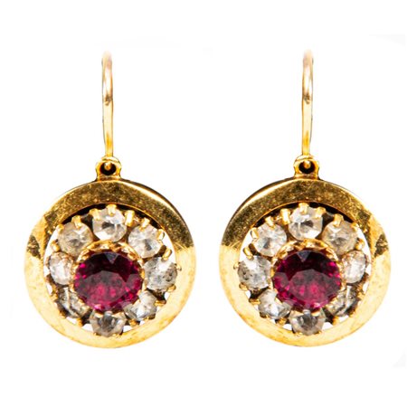ORECCHINI in oro giallo 9 KT e pietre sintetiche (g. 2,40)