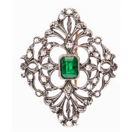 SPILLA in oro giallo 12 KT e argento