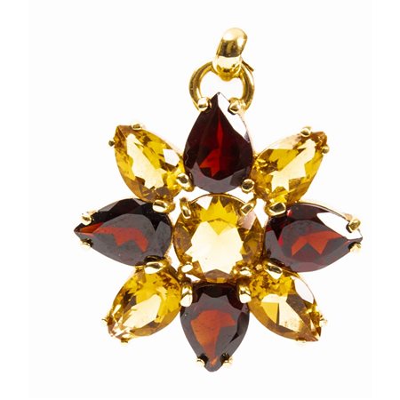 CIONDOLO in oro giallo 18 KT e quarzi