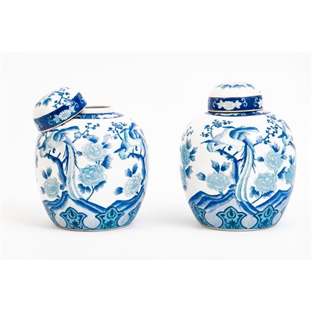 COPPIA DI POTICHE in ceramica