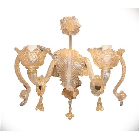 APPLIQUE a due luci in vetro di Murano