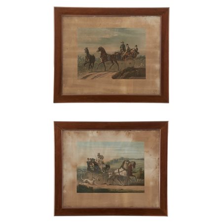 COPPIA STAMPE acquarellate