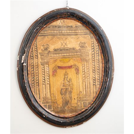 INCISORE SICILIANO DEL XIX SECOLO, Madonna con bambino