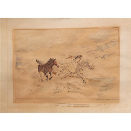 ISTVAN VAN BENYOVSZKY, Stampa acquarellata