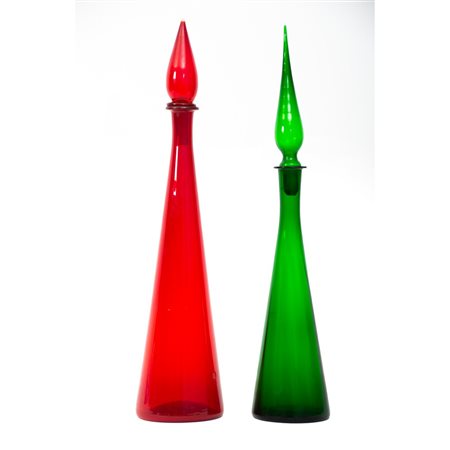 DUE BOTTIGLIE in vetro di Murano