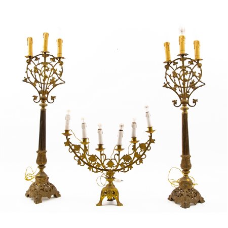 TRITTICO IN METALLO DORATO