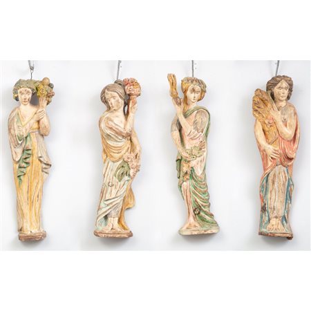 MANIFATTURA ITALIANA XX SECOLO, Quattro sculture in legno