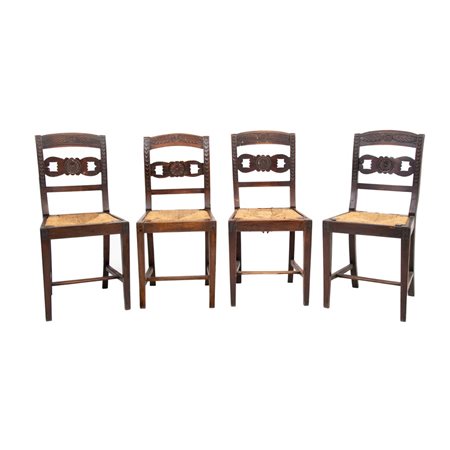 QUATTRO SEDIE Direttorio in legno di noce