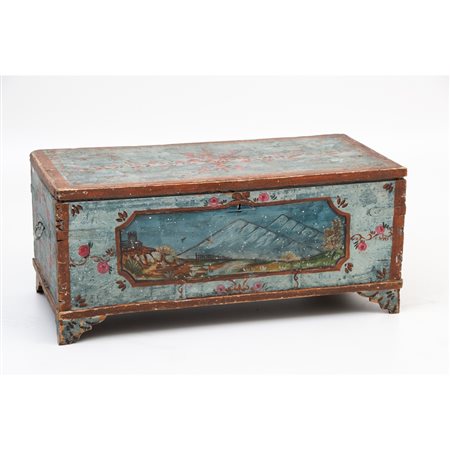 CASSA in legno dipinto e laccato