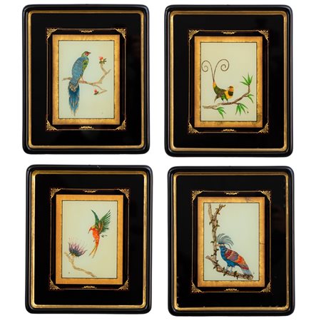 QUATTRO COLLAGE su vetro "Volatili"