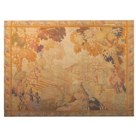 GRANDE ARAZZO "Paesaggio con personaggi"