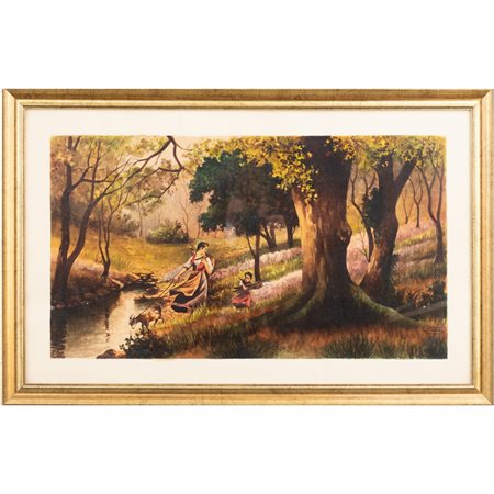 VINCENZO VITRANO, Paesaggio, Acquarello su carta