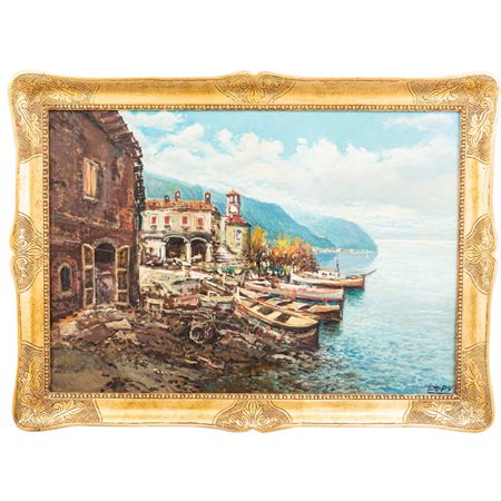 PIETRO VIRGILIO LIETTI (Monza 1928) 
Marina con barche