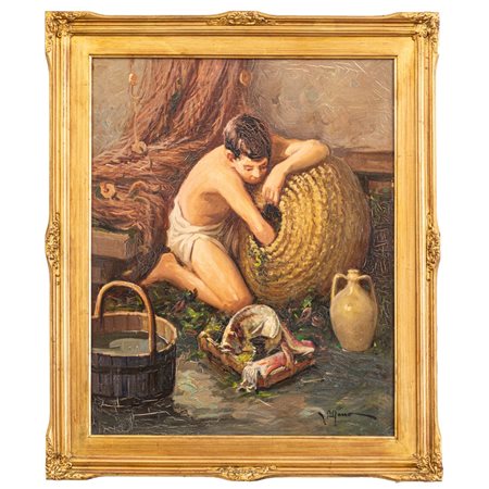 PITTORE DEL XX SECOLO, Scugnizzo, Olio su tela