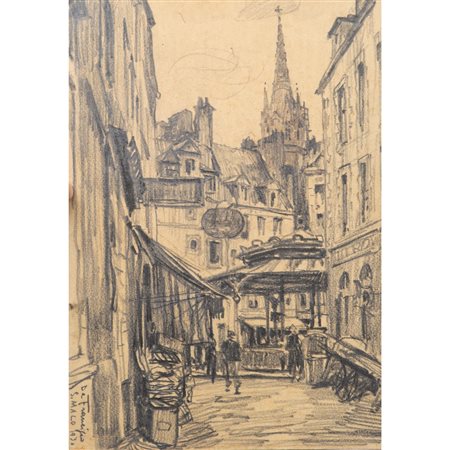 PIETRO DE FRANCISCO, Scorcio di Saint-Malo, Matita su carta