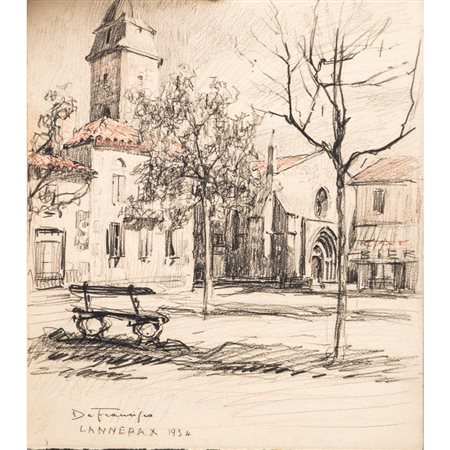 PIETRO DE FRANCISCO, Scorcio di Lannepax, Matita su carta